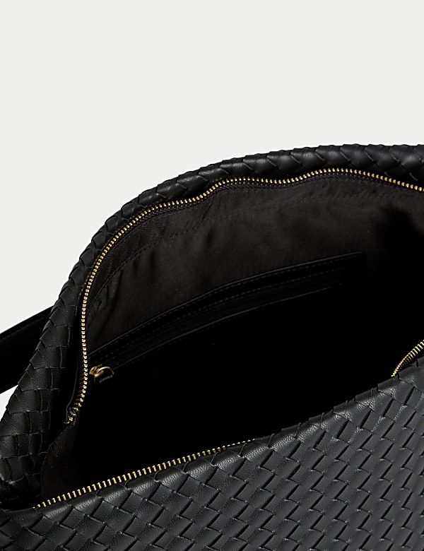 Faux Leather Woven Shoulder Strap