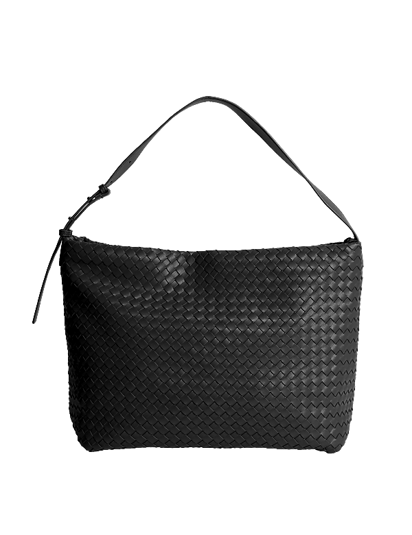 Faux Leather Woven Shoulder Strap