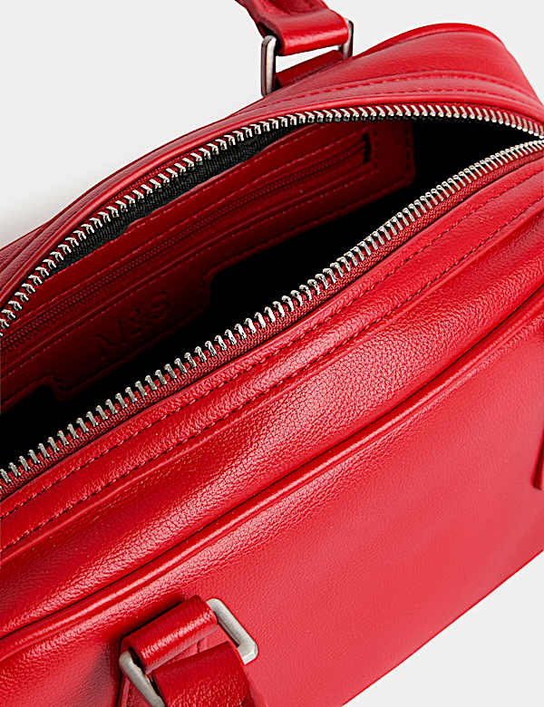 Faux Leather Bowler Bag - JO