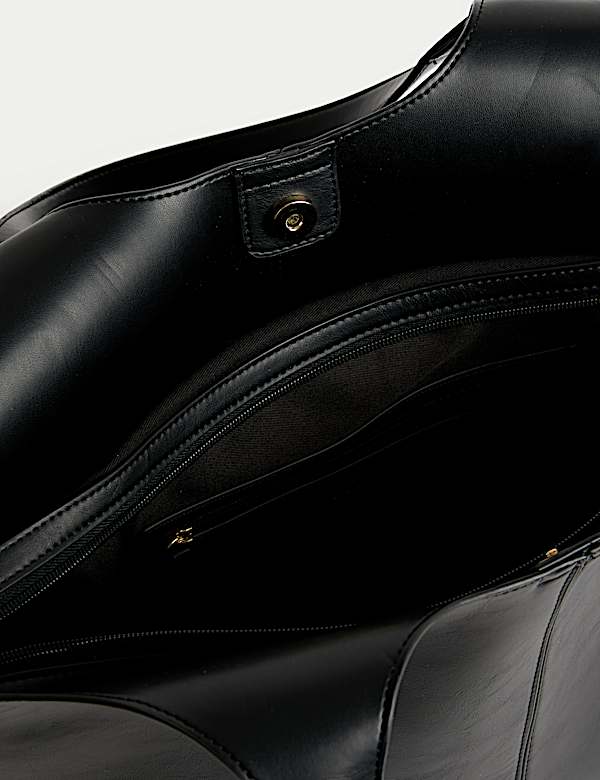 Faux Leather Shoulder Tote Bag