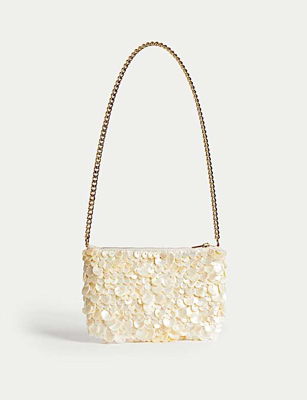 Pearl Chain Strap Shoulder Bag - CH