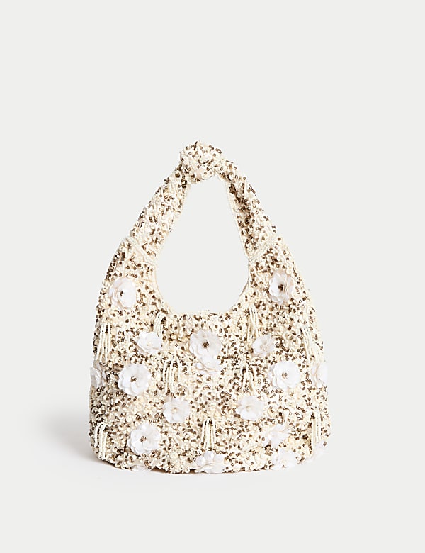 Beaded Top Handle Grab Bag