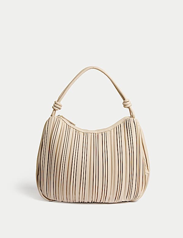 Sac à bandoulière en similicuir plissé avec poignée sur le dessus - LU