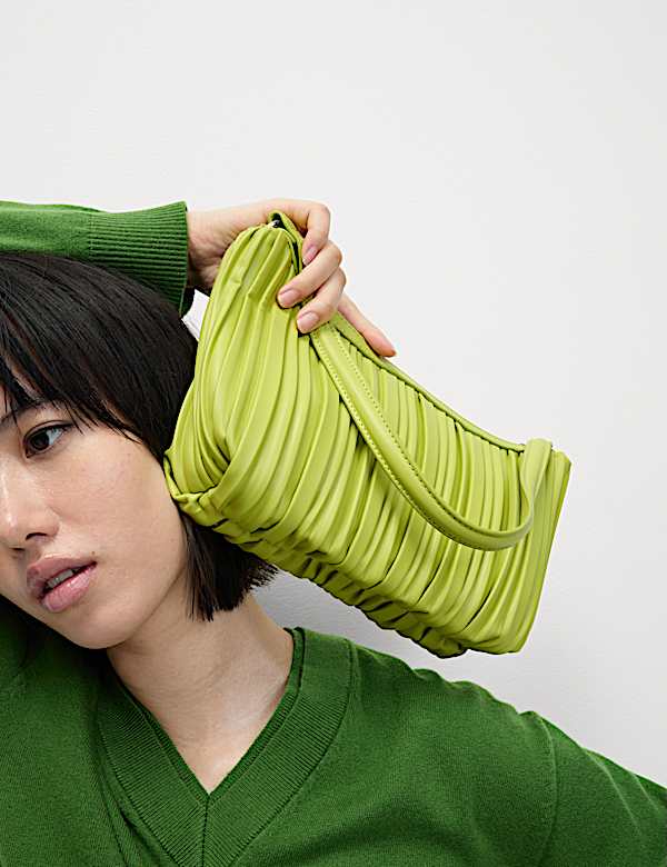 Sac à bandoulière en similicuir plissé - CA