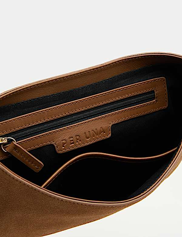 Besace en daim &agrave; motif en point sellier - CA