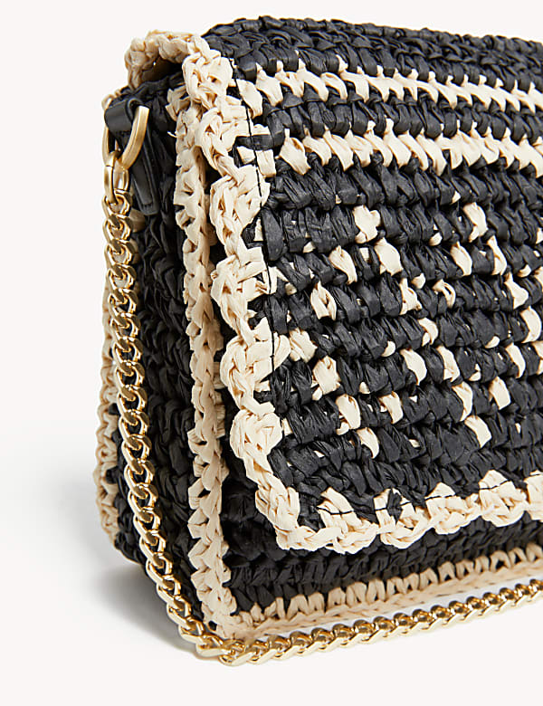 Straw Chain Strap Underarm Bag