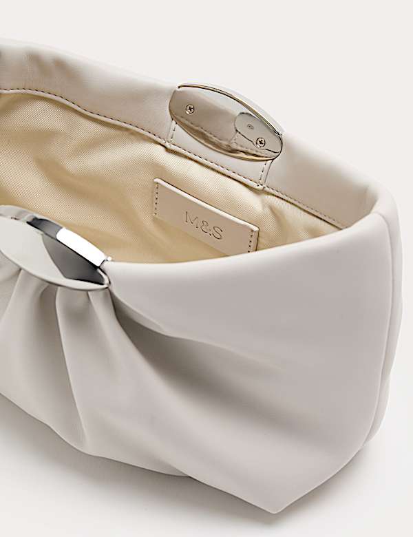 Ruched Hardware Detail Clutch Bag - LV