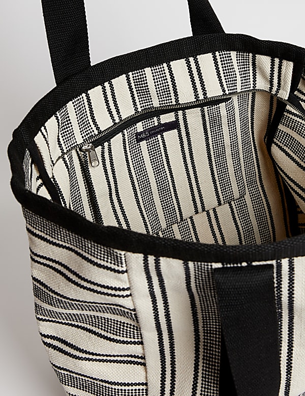 Canvas Striped Beach Bag