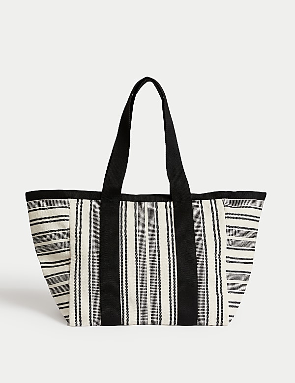 Canvas Striped Beach Bag
