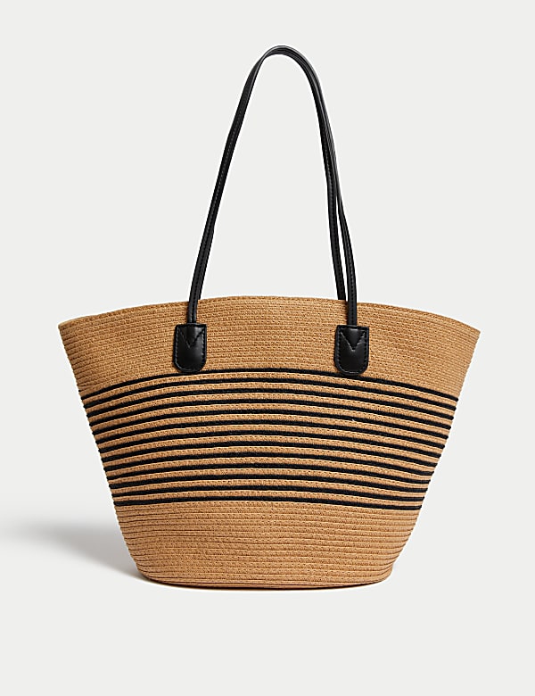 Straw Striped Tote Bag - OM