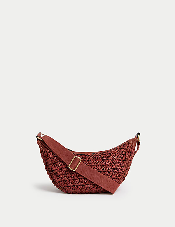 Straw Sling Cross Body Bag - AL