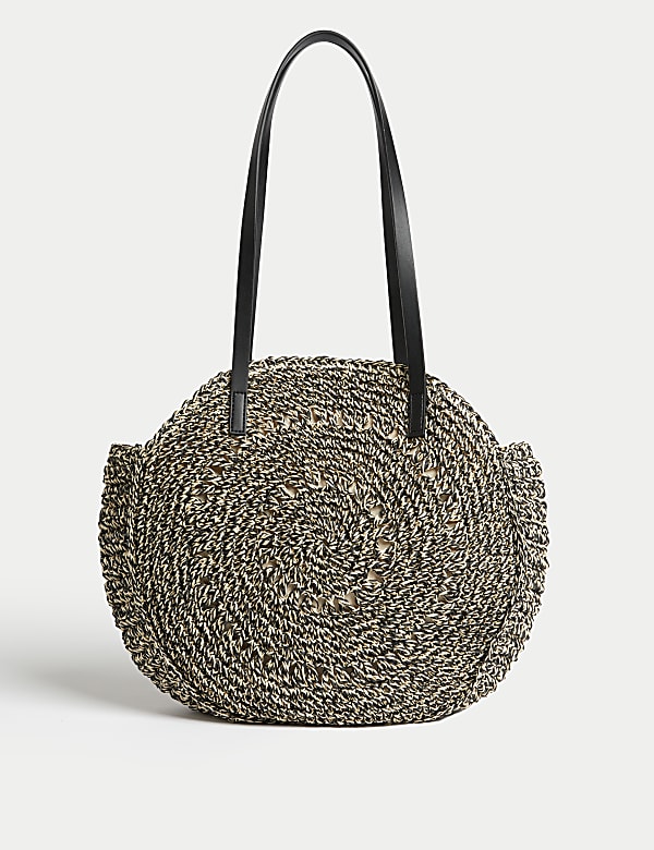 Bolso de hombro de paja redondo - ES