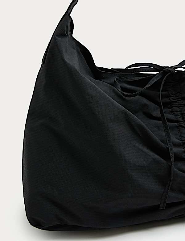 Checked Ruched Tie Shoulder Bag - MX