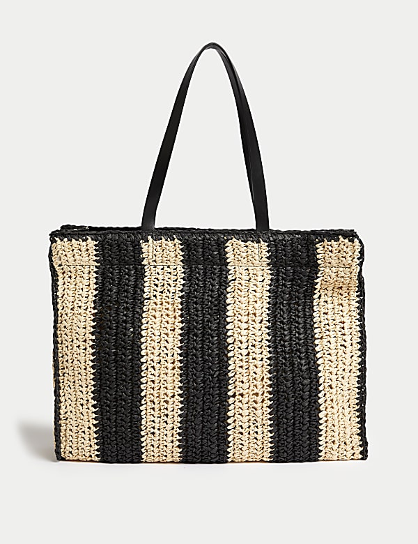 Straw Striped Tote Bag - CH