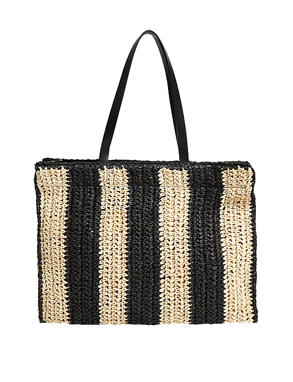 Straw Striped Tote Bag