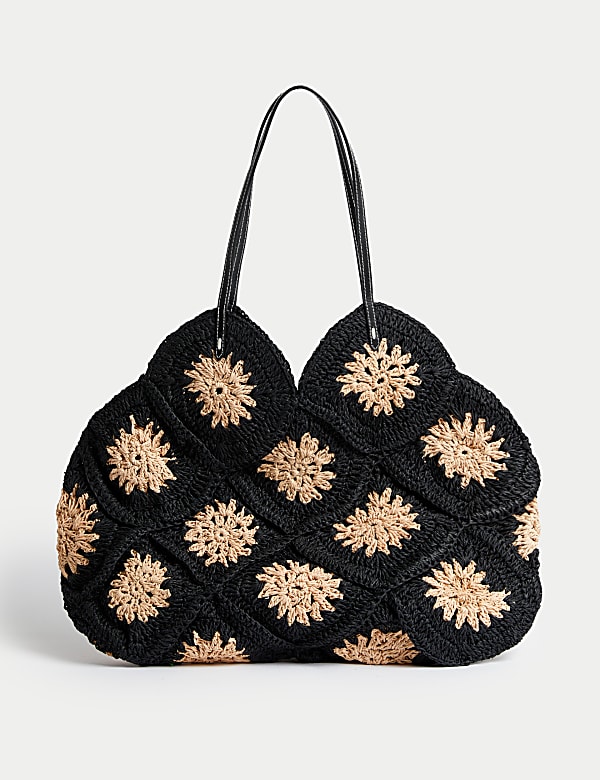 Crochet Straw Shoulder Bag - ID