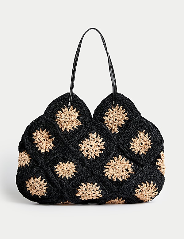 Crochet Straw Shoulder Bag - ID