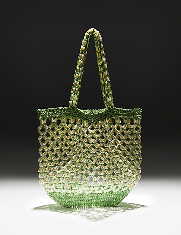 Straw Pearl Shoulder Shopper - NZ