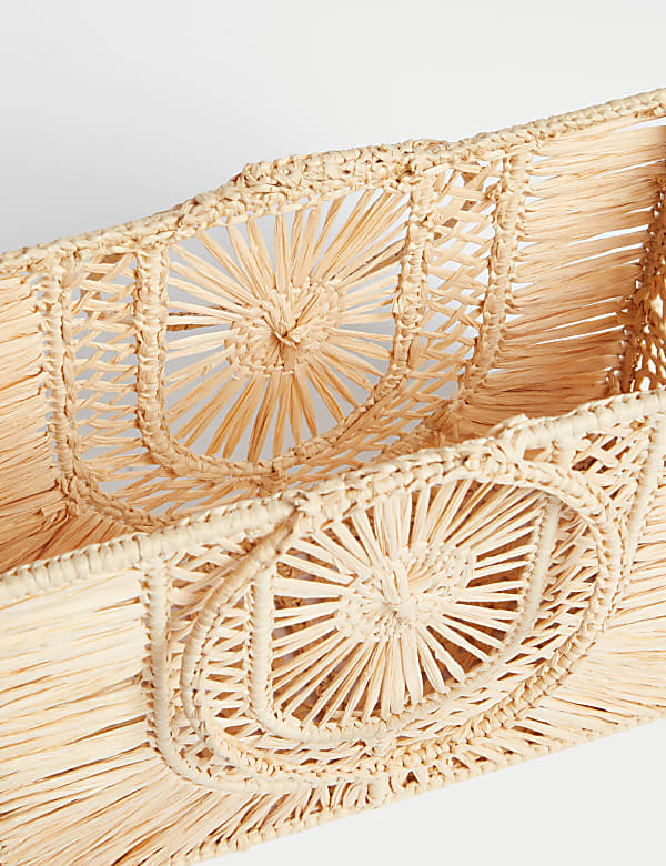 Straw Top Handle Structured Bag
