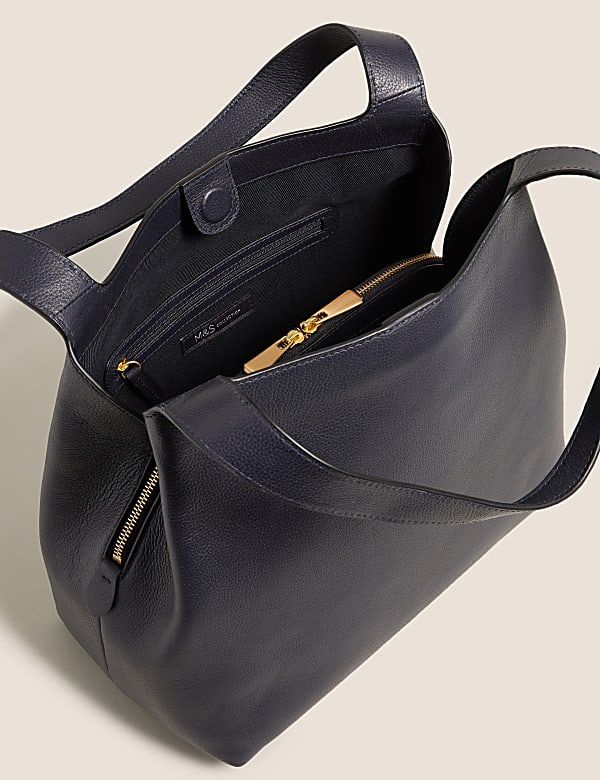 Leather 3 Part Construction Shoulder Bag