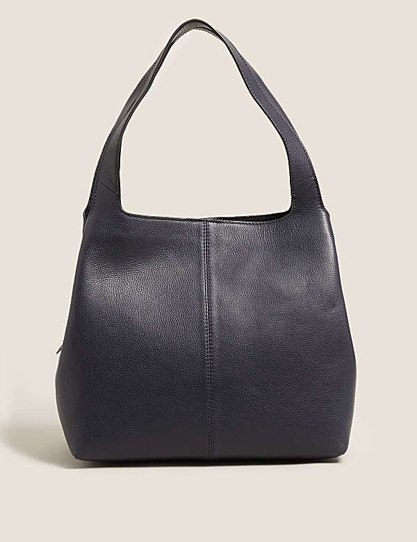 Leather 3 Part Construction Shoulder Bag