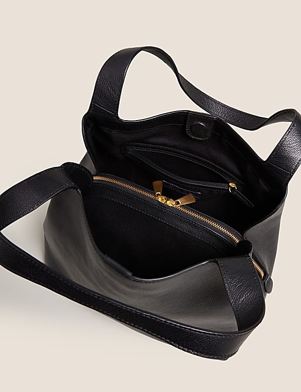 Leather 3 Part Construction Shoulder Bag