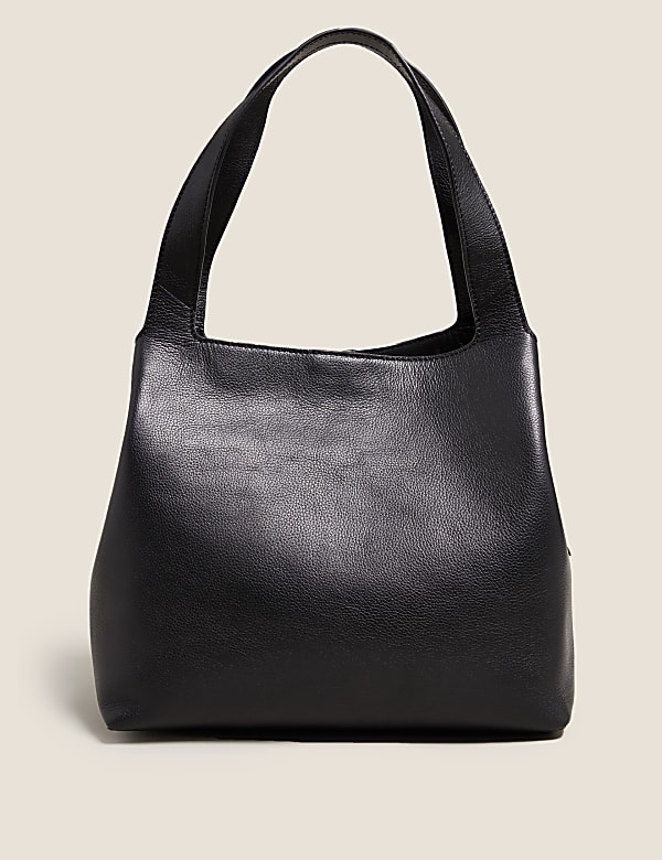 Leather 3 Part Construction Shoulder Bag