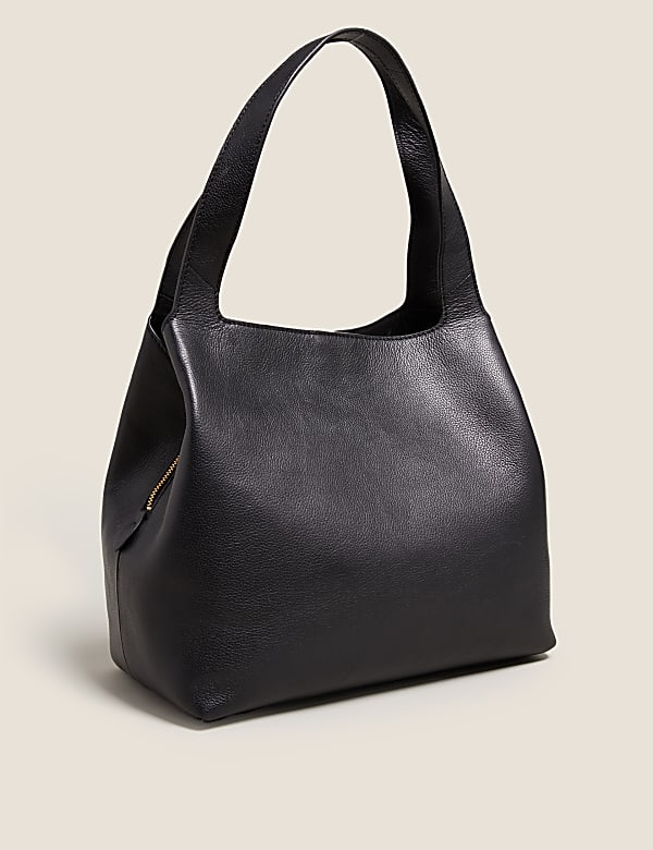 Leather 3 Part Construction Shoulder Bag