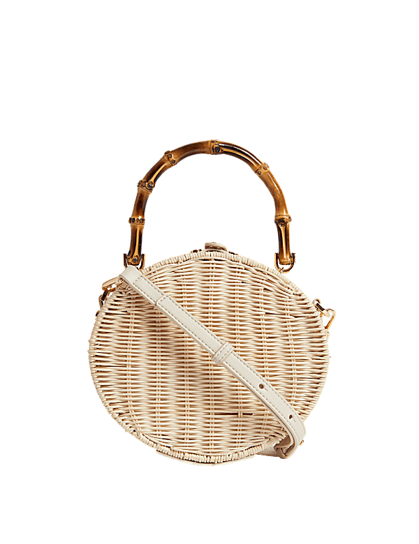 Rattan Top Handle Grab Bag