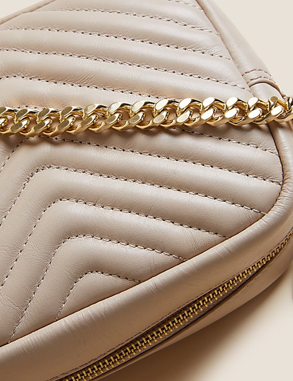 Leather Quilted Camera Cross Body Bag