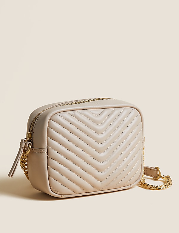 Leather Quilted Camera Cross Body Bag