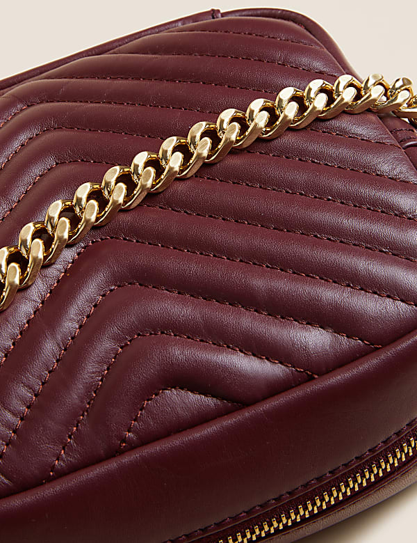 Leather Quilted Camera Cross Body Bag