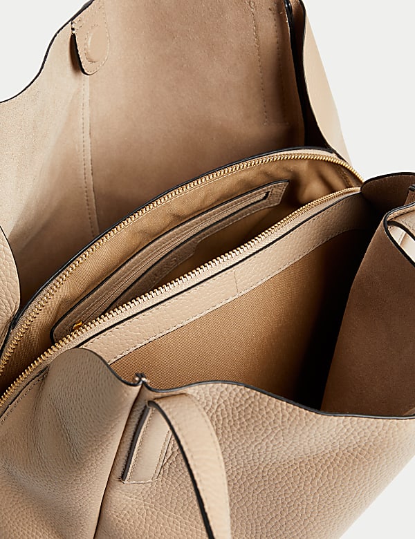 Leather Plain Tote Bag