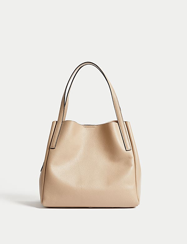 Leather Plain Tote Bag