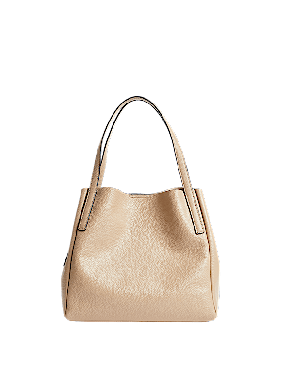 Leather Plain Tote Bag