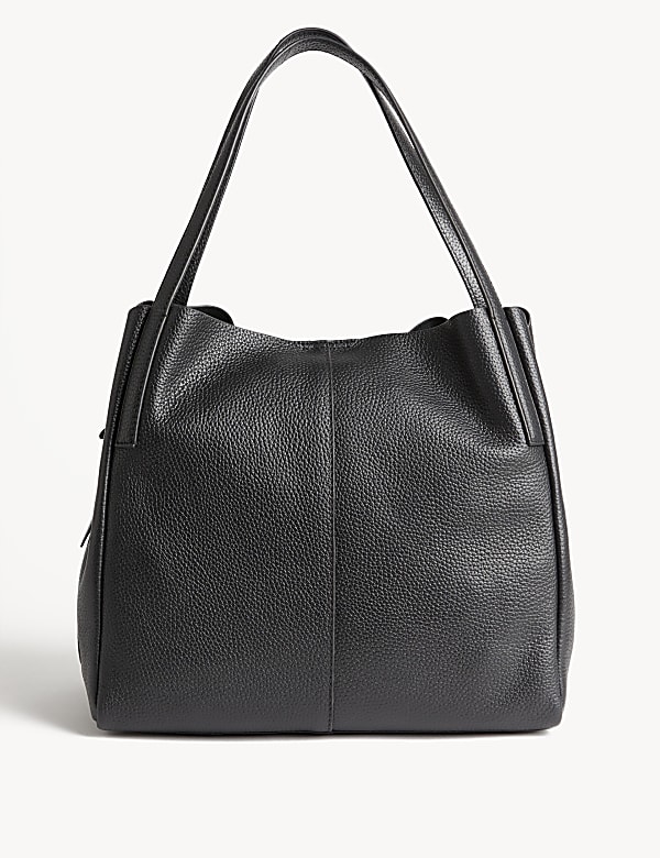 Leather Plain Tote Bag