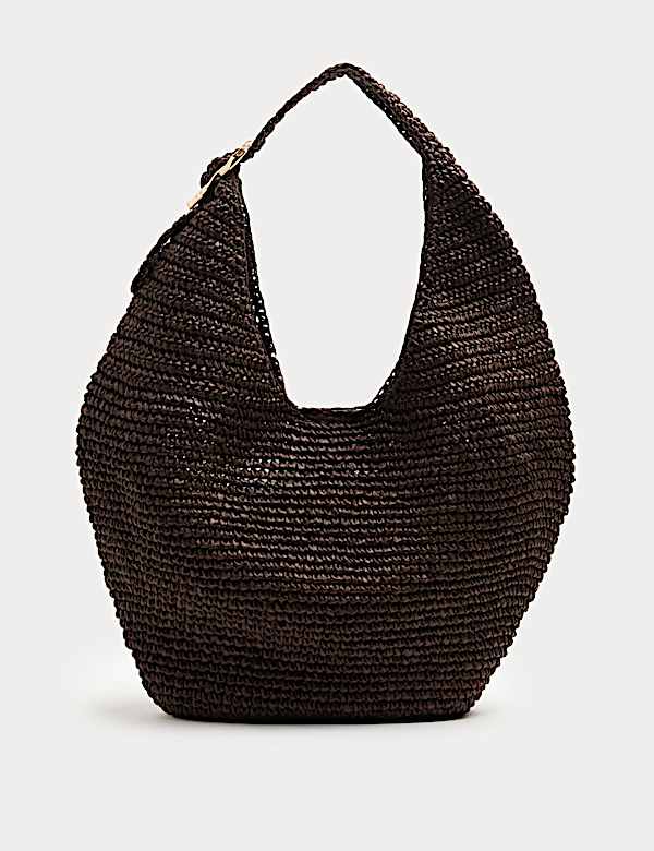 Straw Hardware Detail Shoulder Bag - AU