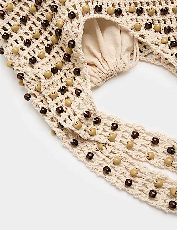 Macrame Beaded Shoulder Bag - US