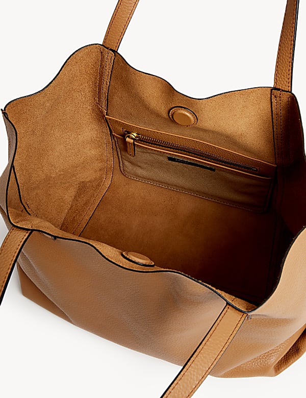 Leather Plain Tote Bag