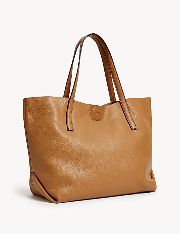 Leather Plain Tote Bag