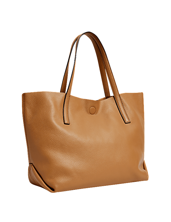 Leather Plain Tote Bag