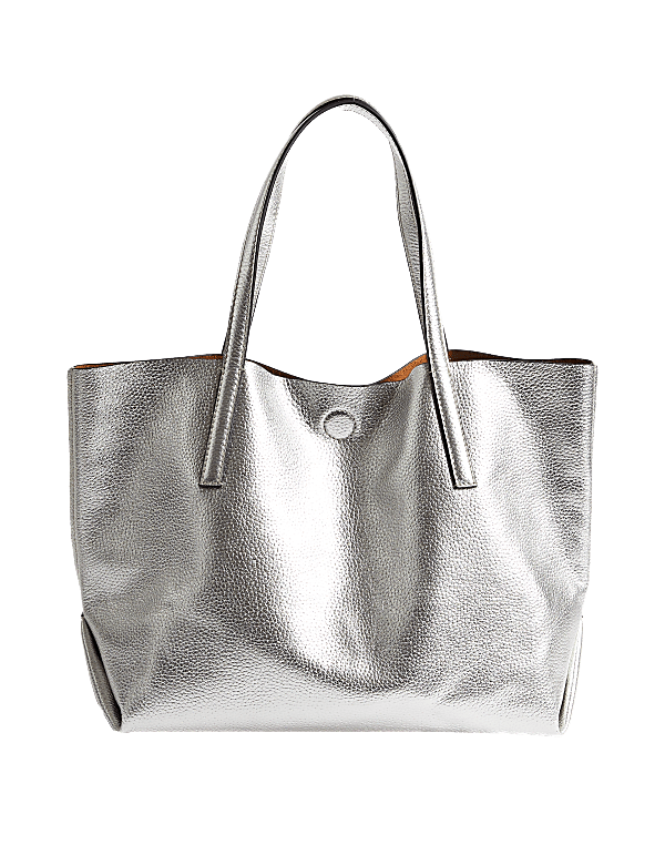 Leather Plain Tote Bag