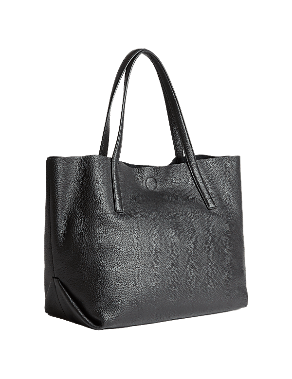 Leather Plain Tote Bag
