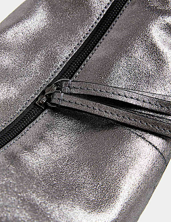Leather Double Zip Cross Body Bag