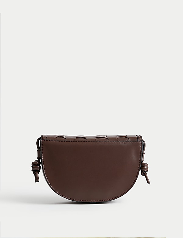Leather Woven Saddle Bag