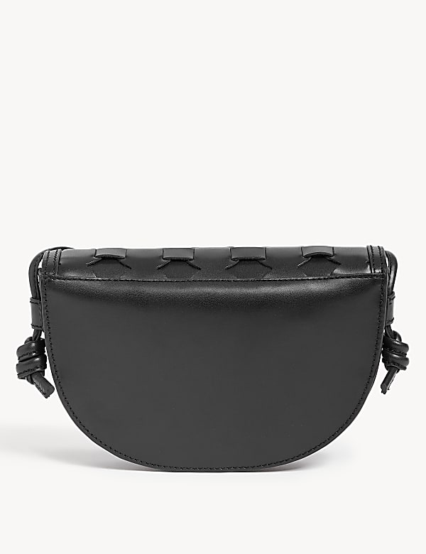 Leather Woven Saddle Bag
