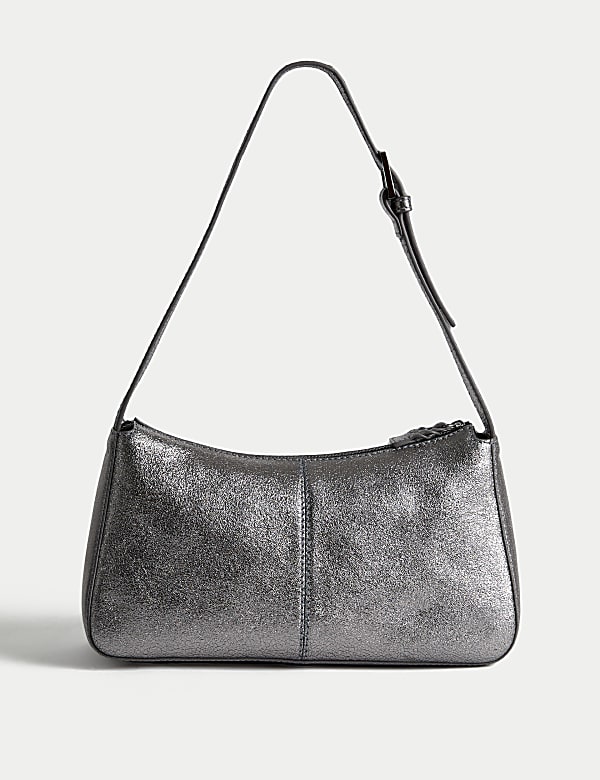 Leather Buckle Detail Shoulder Bag