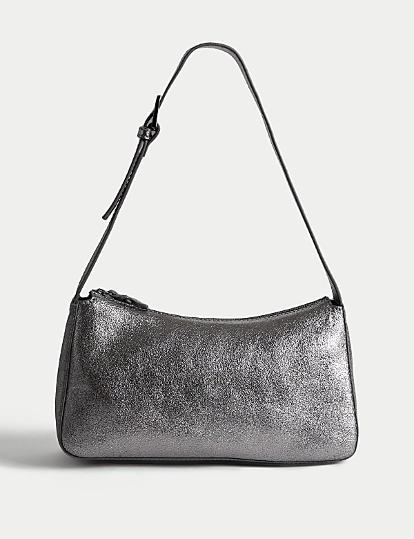 Leather Buckle Detail Shoulder Bag