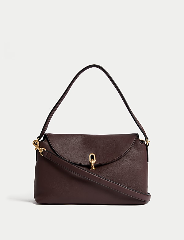 Leather Shoulder Bag BURGUNDY Bags M S GR