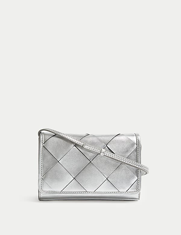 Leather Woven Cross Body Bag - EE